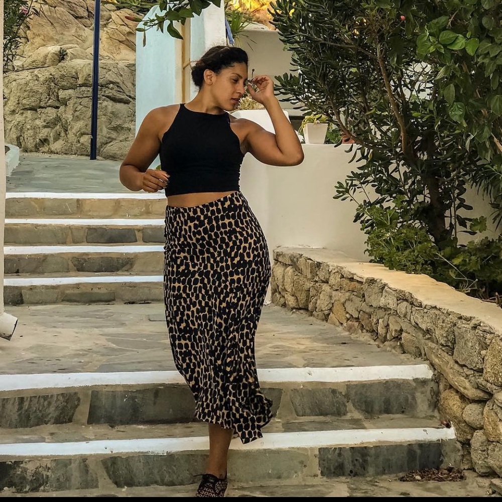 WhoWhatWear Leopard Slip Skirt